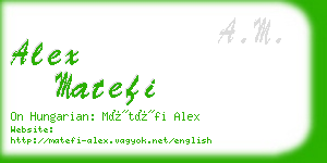 alex matefi business card